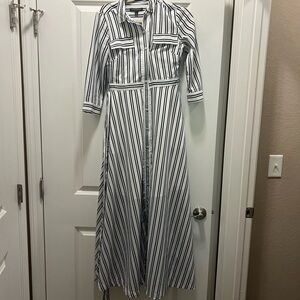 Banana Republic Black and White Striped Dress